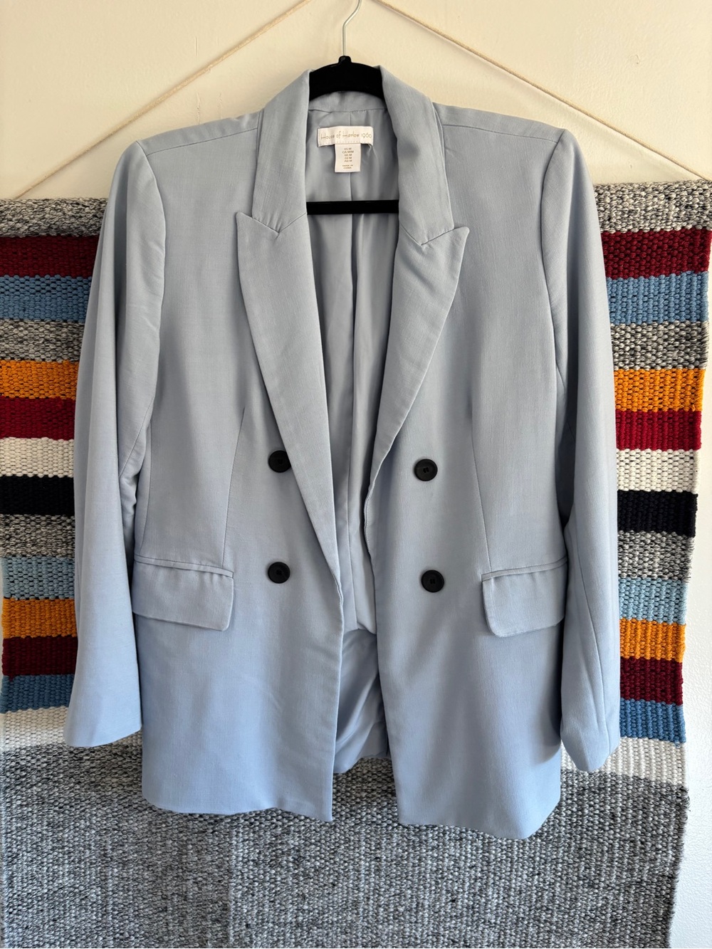 House of Harlow 1960 Light Blue Double-Breasted Blazer